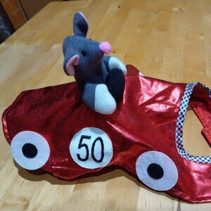 Race Car mouse driver Pet Halloween Costume for cat or small dog